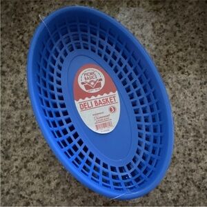 12 Blue Plastic Deli Basket  - Multipurpose Food Serving Tray